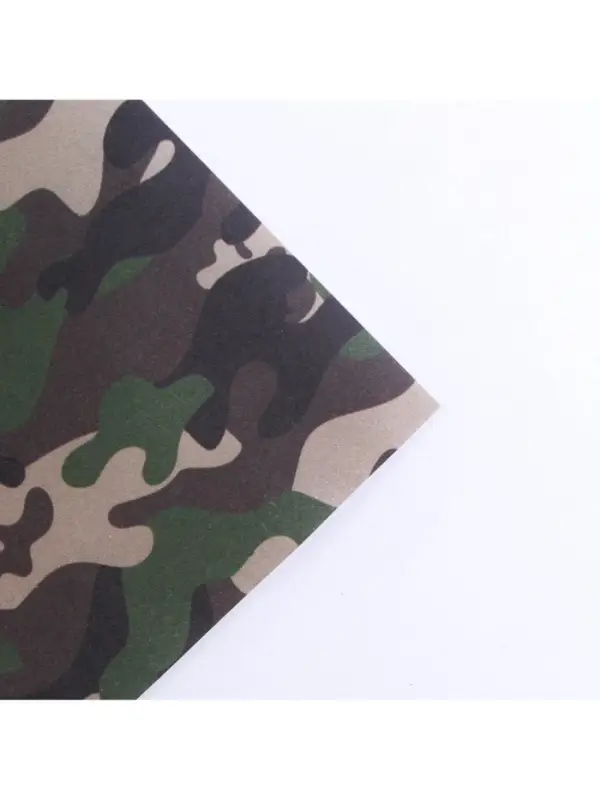 Бумага упаковочная крафтовая белая &laquo;23 февраля хаки&raquo;, 50&times;70 см