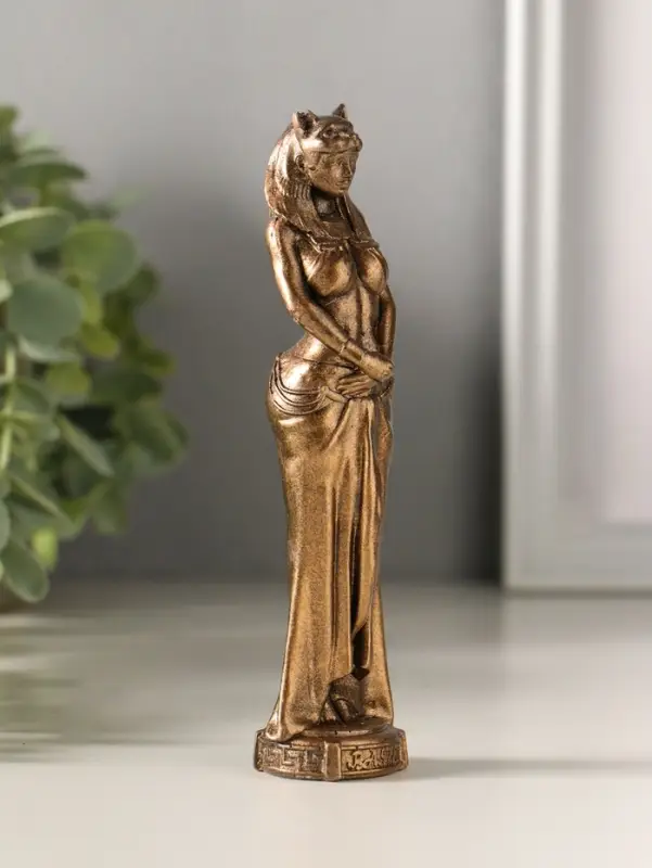 Статуэтка "Богиня Бастет" 14х3х3 см, бронза винтаж