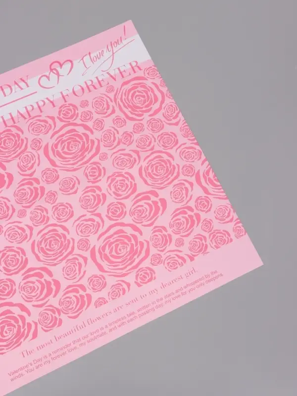 Пленка для цветов, "Цветы", розовая, 57х57 см