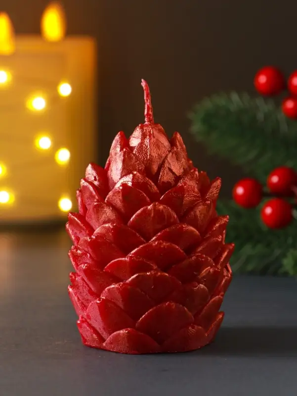 Свеча Свеча "Шишка 70*75 мм декор