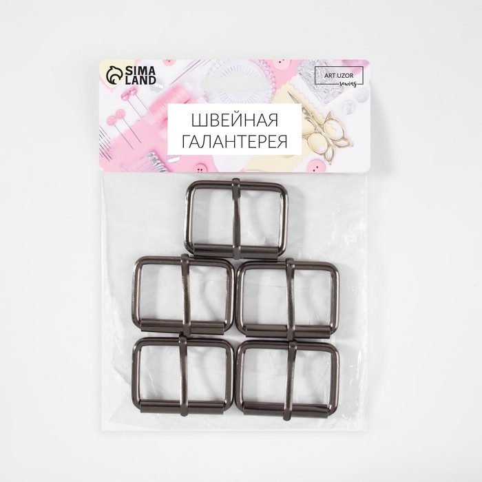 Пряжка проволочная, 4,6 × 3,4 см, 38 мм, 5 шт, цвет чёрный никель Пряжка проволочная, 4,6 × 3,4 см, 38 мм, 5 шт, цвет чёрный никель