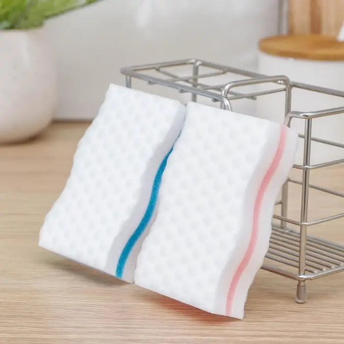 Губка меламиновая для удаления пятен, с поролоновым слоем, 10×6×2.5 см, МИКС Губка меламиновая для удаления пятен, с поролоновым слоем, 10×6×2.5 см, МИКС