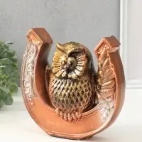 Копилка для денег &laquo;Сова с подковой&raquo;, гипс, 20&times;20&times;7 см
