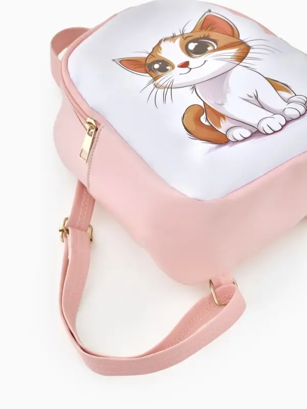 Рюкзак дет 18*8*23 см, Кот, отд на молнии, розовый Рюкзак дет 18*8*23 см, Кот, отд на молнии, розовый