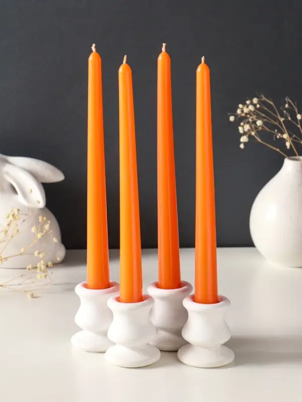 Набор свечей античных, 2.3&times;24.5 см, 5 ч, 55 г, 4 шт., оранжевый