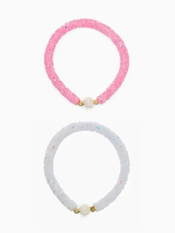 Браслет детский &laquo;Выбражулька. Пайетки&raquo;, d=5 см, белый, розовый