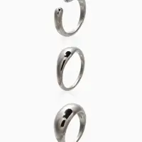 Набор колец 3 шт "Новый стиль" минимализ линий, размер МИКС, цвет серебро