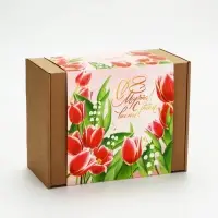 Гифтбокс с чаем, конфетами и еждневником "С 8 марта"