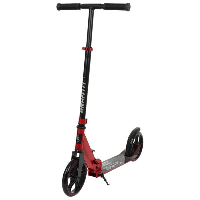 Самокат городской GRAFFITI, складной, колёса PU 200, 86A, ABEC 9, подножка, цвет красный Самокат городской GRAFFITI, складной, колёса PU 200, 86A, ABEC 9, подножка, цвет красный