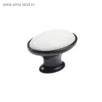 Ручка-кнопка ТУНДРА РК023BL LIGHT, чёрная с белой вставкой