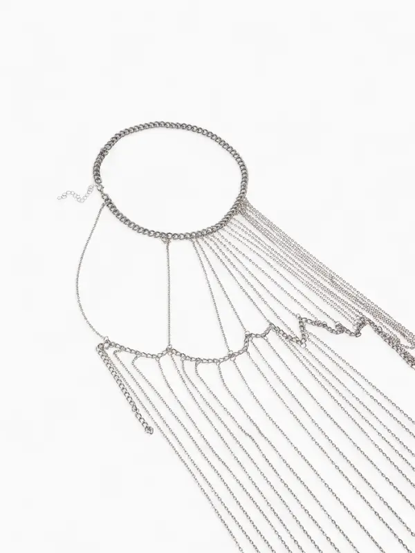 Бодичейн через плечо &laquo;Цепочка&raquo;, серебристый