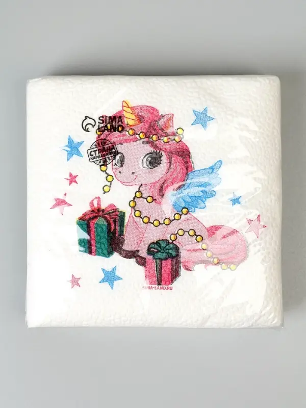 Салфетки бумажные «Лошадка с подарками», однослойные, 24×24 см, набор 20 шт. Салфетки бумажные «Лошадка с подарками», однослойные, 24×24 см, набор 20 шт.