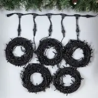 Гирлянда &laquo;Клип-лайт&raquo; 5 нитей по 20 м, IP44, УМС, тёмная нить, 665 LED, свечение мульти, 24 В