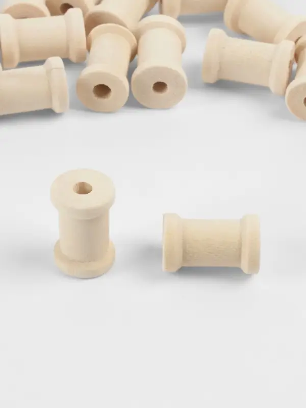 Набор деревянных катушек без покрытия, 15 шт., d=1.5&times;2.3 см