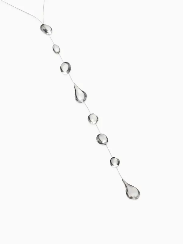 Кулон на леске Кулон на леске "Капля росы", дорожка, цвет белый в серебре