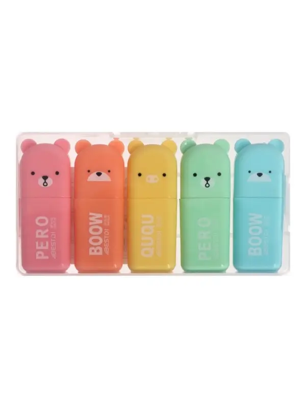 Набор маркеров-текстовыделителей &laquo;Зверьки&raquo;, 5 цветов