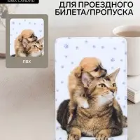 Обложка для проездного, пропуска, с принтом, белая