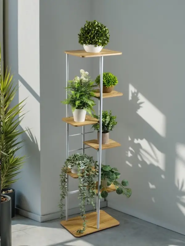 Подставка для цветов Greengo, 7 полок, 36&times;23&times;120 см, напольная, каркас металл, полки МДФ, белая
