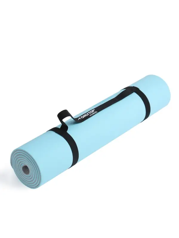Коврик для фитнеса и йоги ONLYTOP, нескользящий, 183&times;61&times;0.6 см, цвет серый/голубой
