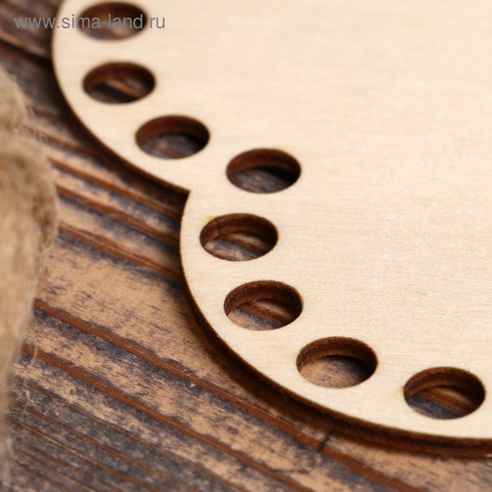 Заготовка для вязания Заготовка для вязания "Цветок шесть лепестков", донышко фанера 3 мм, 18 см, d=10мм