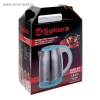 Чайник электрический Sakura SA-2147R, металл, 1.8 л, 1800 Вт, красный