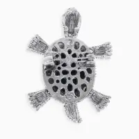 Брошь &laquo;Галиотис&raquo;, черепашка, в черненом серебре