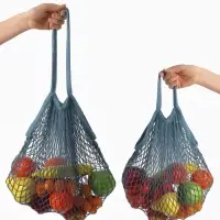 Набор 2 шт.: сумка-авоська плетёная, клетка 1.5 см, тёмно-бирюзовая