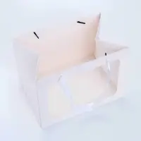 Пакет подарочный с широким дном и окном 25&times;19&times;18 см, белый