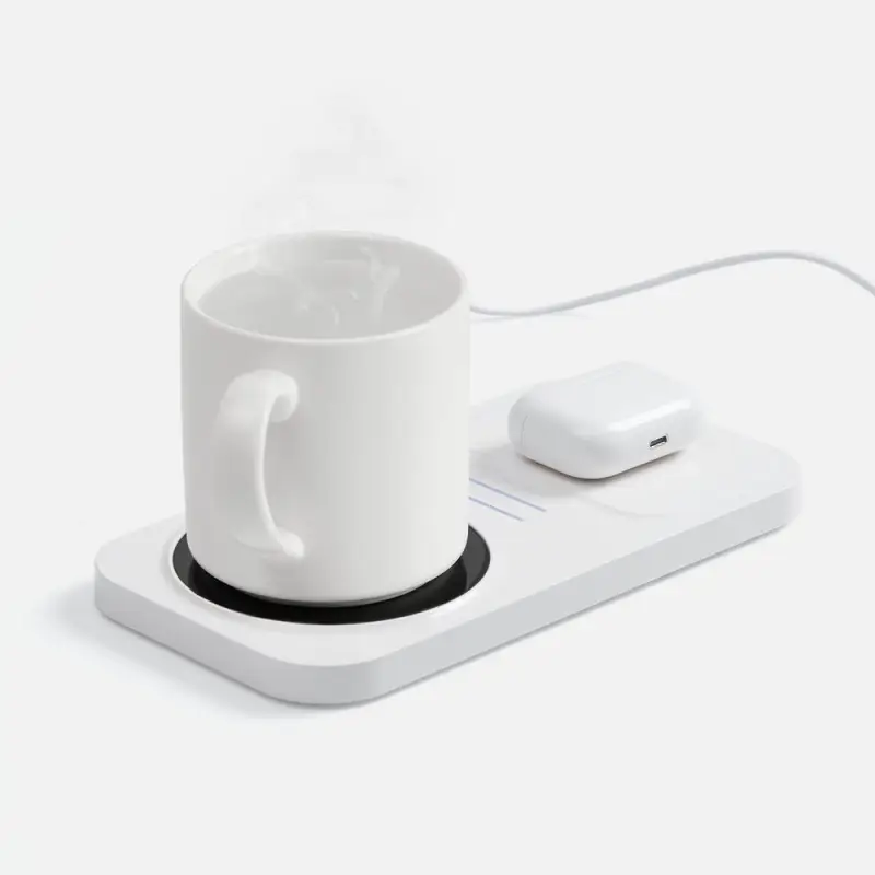 Беспроводное зарядное устройство с подогревом кружки Hot Task, белое