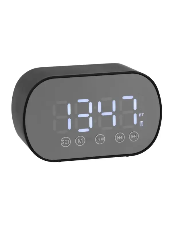 Часы - будильник электронные настольные: колонка, bluetooth, tf-карта, 8.5*3.9*5.2 см, USB 1091213 Часы - будильник электронные настольные: колонка, bluetooth, tf-карта, 8.5*3.9*5.2 см, USB 1091213