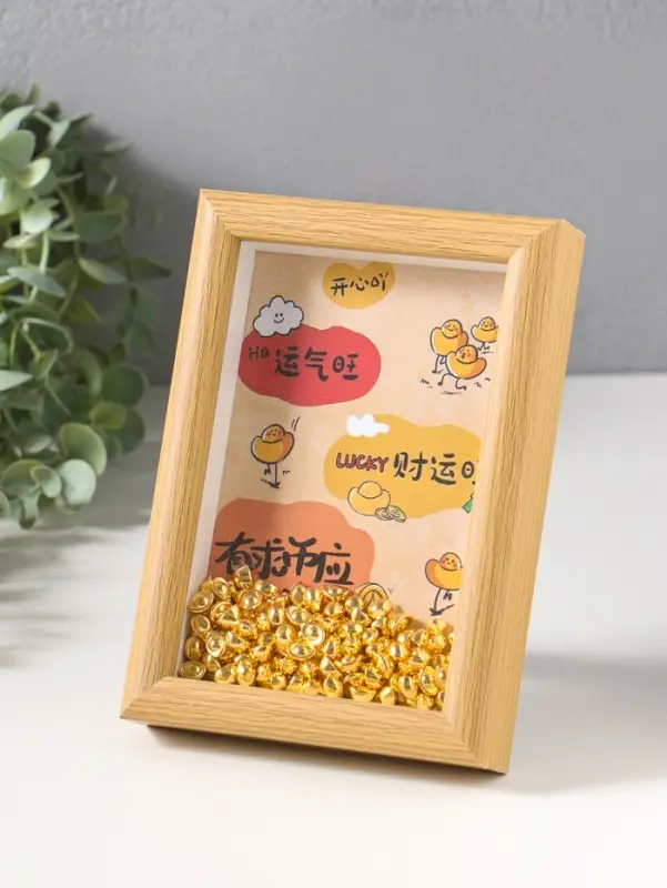 Настенный декор, панно в раме &laquo;Золотые слитки: Счастливчик&raquo;, 3&times;12.3&times;17.2 см