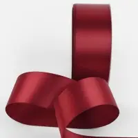 Лента атласная TEIRA, двухсторонняя, 38 мм, 25&plusmn;1 м, бордовая №0789