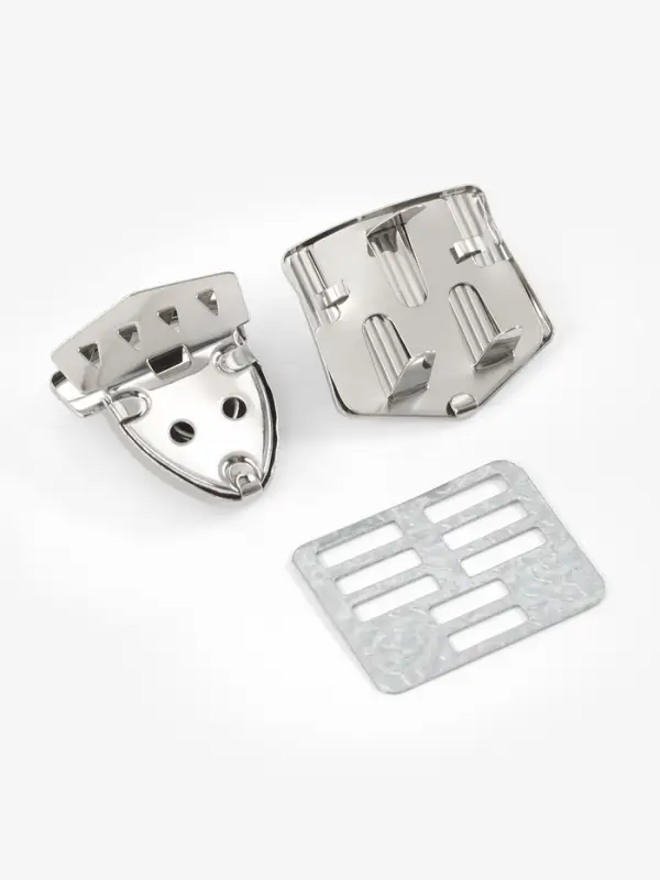 Застёжка для сумки, 3.3&times;3.5 см, цвет серебряный