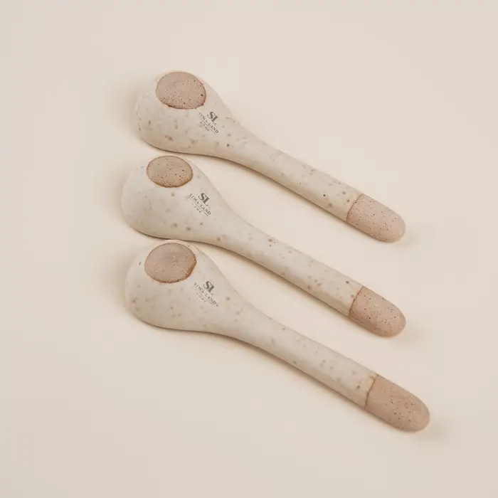 Набор чайных ложек SL Home &laquo;Виенто&raquo;, 10.5&times;2.8 см, 3 шт., керамика, бежевый