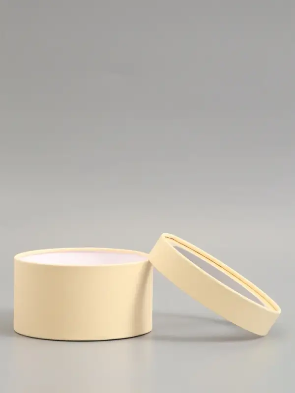 Подарочная коробка, сливочный, завальцованная с окном, 18 х 10 см