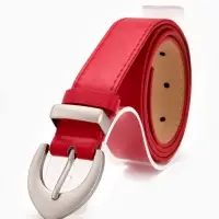 Ремень жен 05-01-02-01, Июнь2506, 3*0,3*110 см, без винта, пряж мат металл, 1 прокол, красн   109031