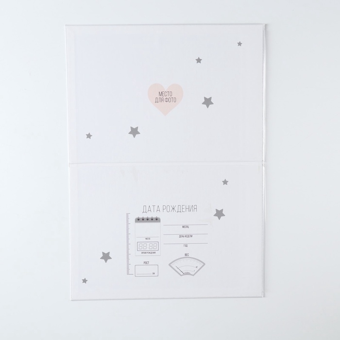 Папка для свидетельства о рождении Папка для свидетельства о рождении "Мои первые документы", текст, 23 х 17 см