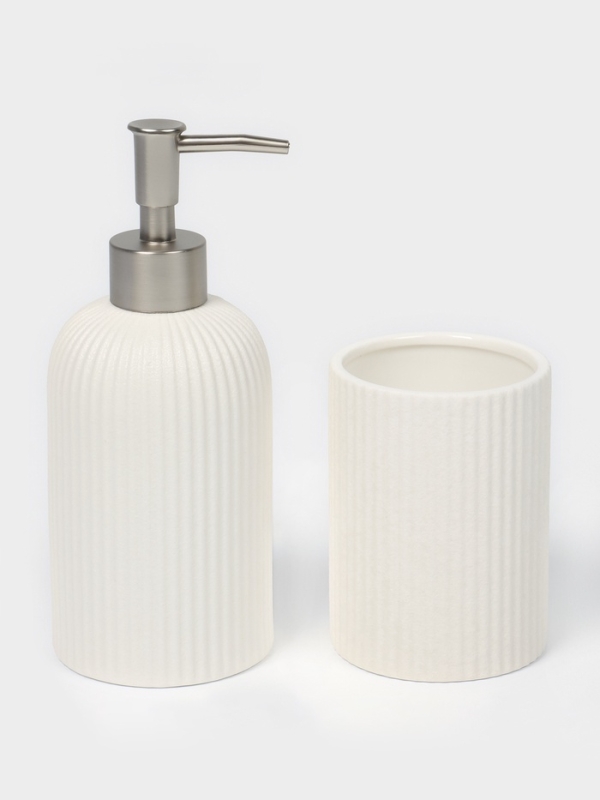 Набор для ванной Набор для ванной "Neat" 3 предмета (дозатор для мыла, стакан, мыльница)