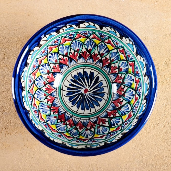 Коса Риштанская Керамика  Коса Риштанская Керамика "Узоры", 18 см, большая, синяя