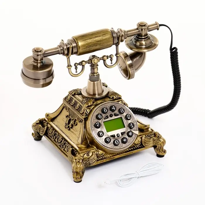 Ретро-телефон &laquo;Амес&raquo;, громкая связь, 18&times;24&times;25 см, позолота