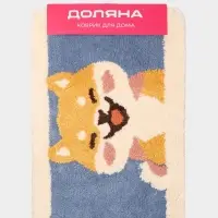 Коврик Доляна &laquo;Корги&raquo;, 40&times;60 см, микрофибра, синий