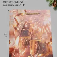 Пакет подарочный &laquo;Праздничный салют&raquo;, 18&times;10&times;22.3 см