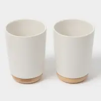 Аксессуары для ванной &laquo;Эко&raquo;, 4 предмета, мыльница, дозатор для мыла, 2 стакана, белые