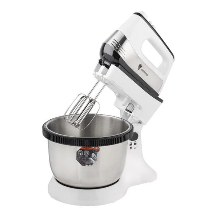 Миксер Leonord LE-1740, ручной/стационарный, 600 Вт, 4 л, 5 скоростей, режим  Миксер Leonord LE-1740, ручной/стационарный, 600 Вт, 4 л, 5 скоростей, режим "турбо", белый