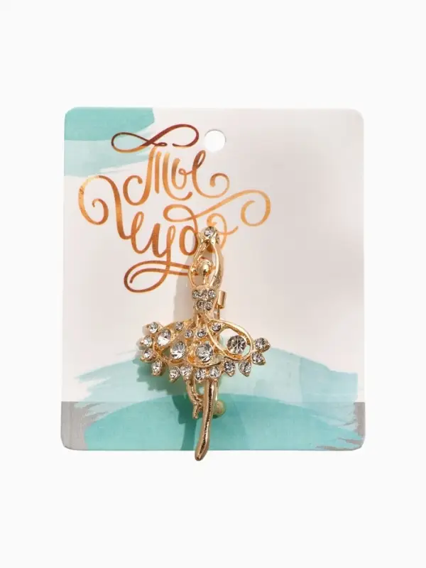 Брошь &laquo;Балерина&raquo;, ан лер, белая в золоте