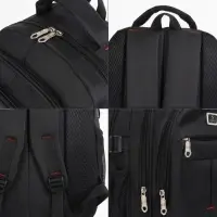 Рюкзак школьный на молнии, с карманами, однотонный, 31&times;14&times;46 см, чёрный