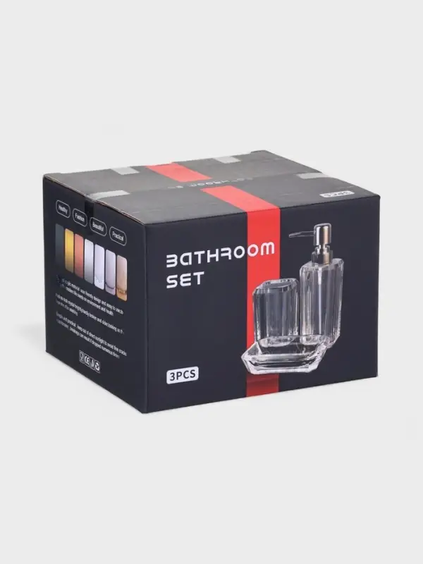 Набор для ванной &laquo;Эко&raquo;, 3 предмета, дозатор, стакан, мыльница