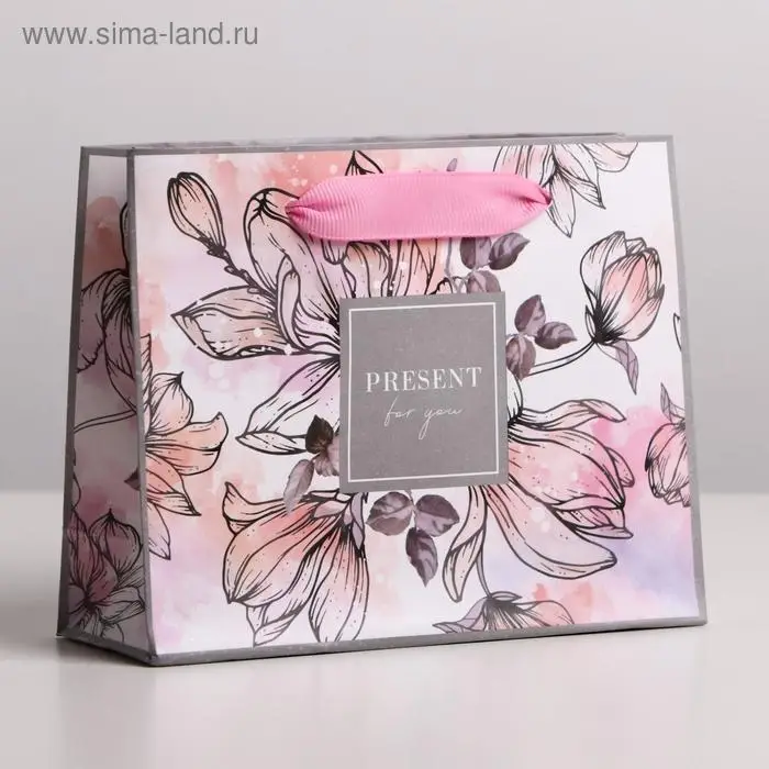 Пакет подарочный ламинированный, упаковка, &laquo;Present for you&raquo;, S 15 х 12 х 5.5 см