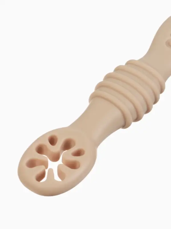 Ложка детская для прикорма, силикон, набор 2 шт., бежевый M&B