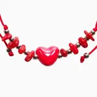 Браслет-оберег &laquo;Сердце и крошка - на любовь&raquo;, d=6 см, красный, бордовый